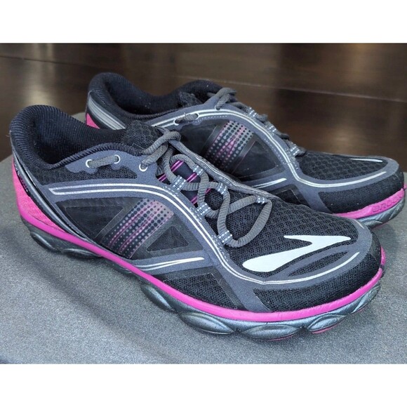 Brooks Shoes - Brooks Women's  10 Pure Flow 3 Running Shoes in Black and Pink